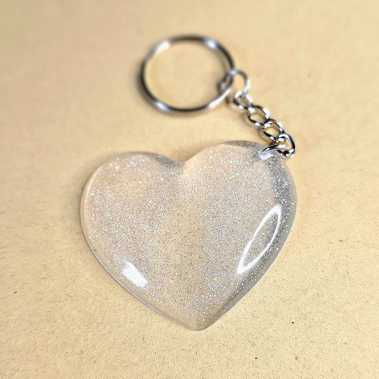 Resin Heart Keyring