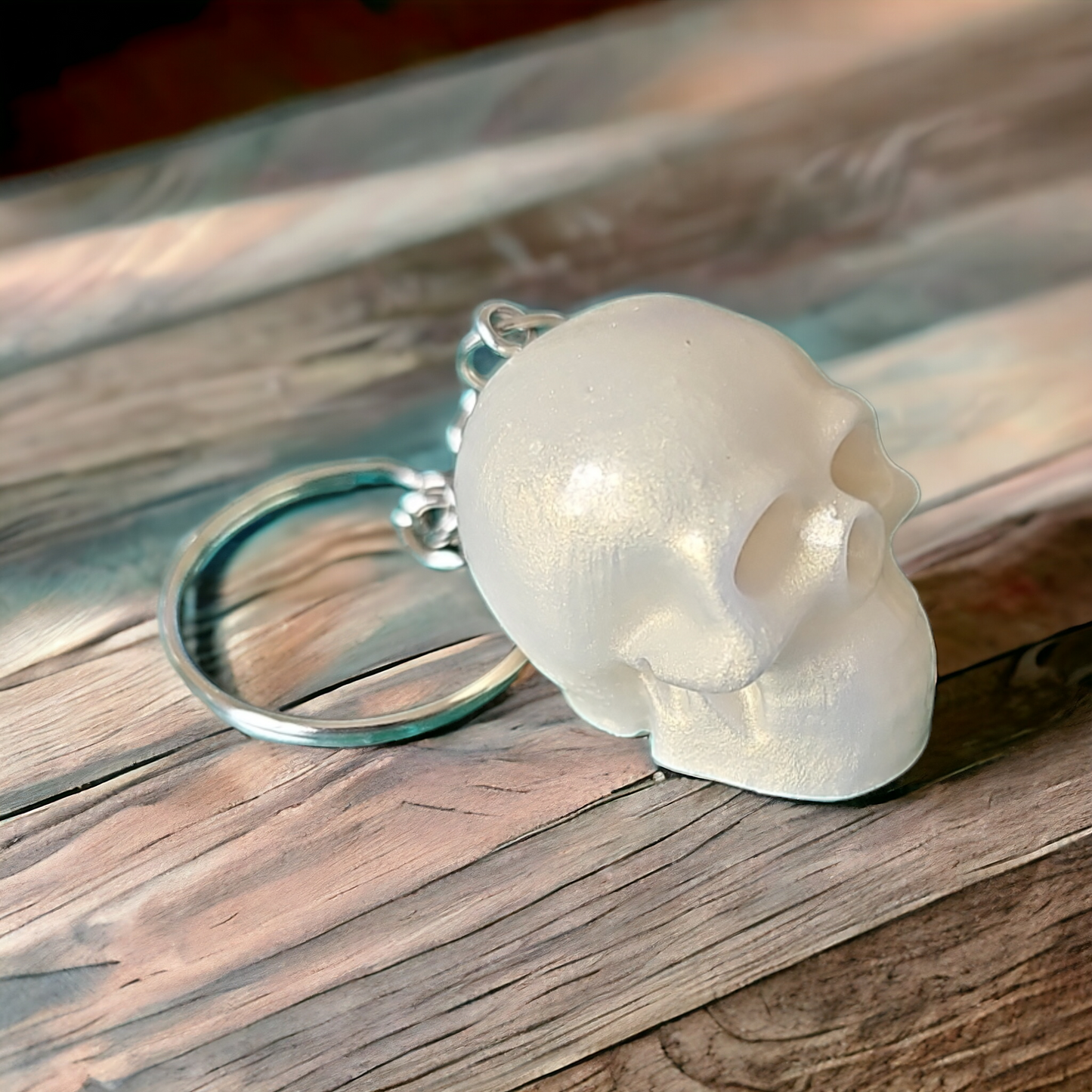 Resin Skull Keyring