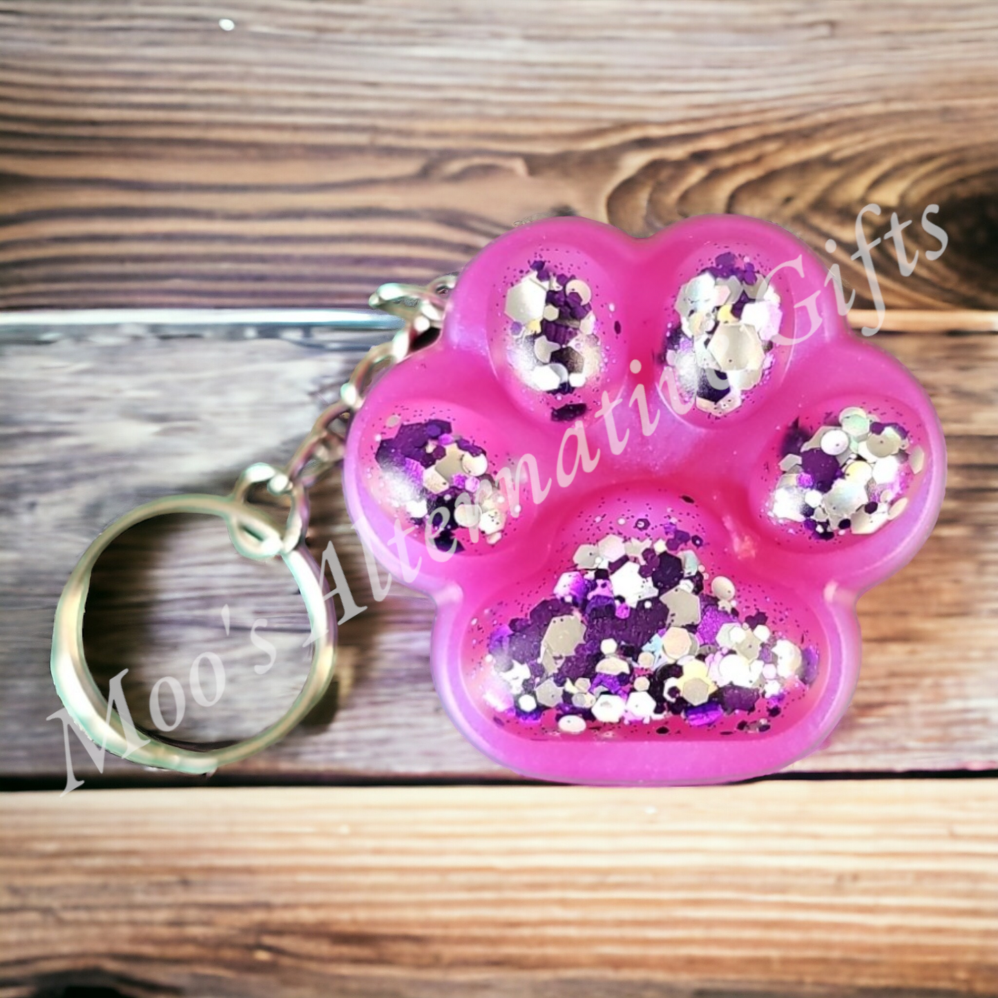 XL Paw Print Keyring