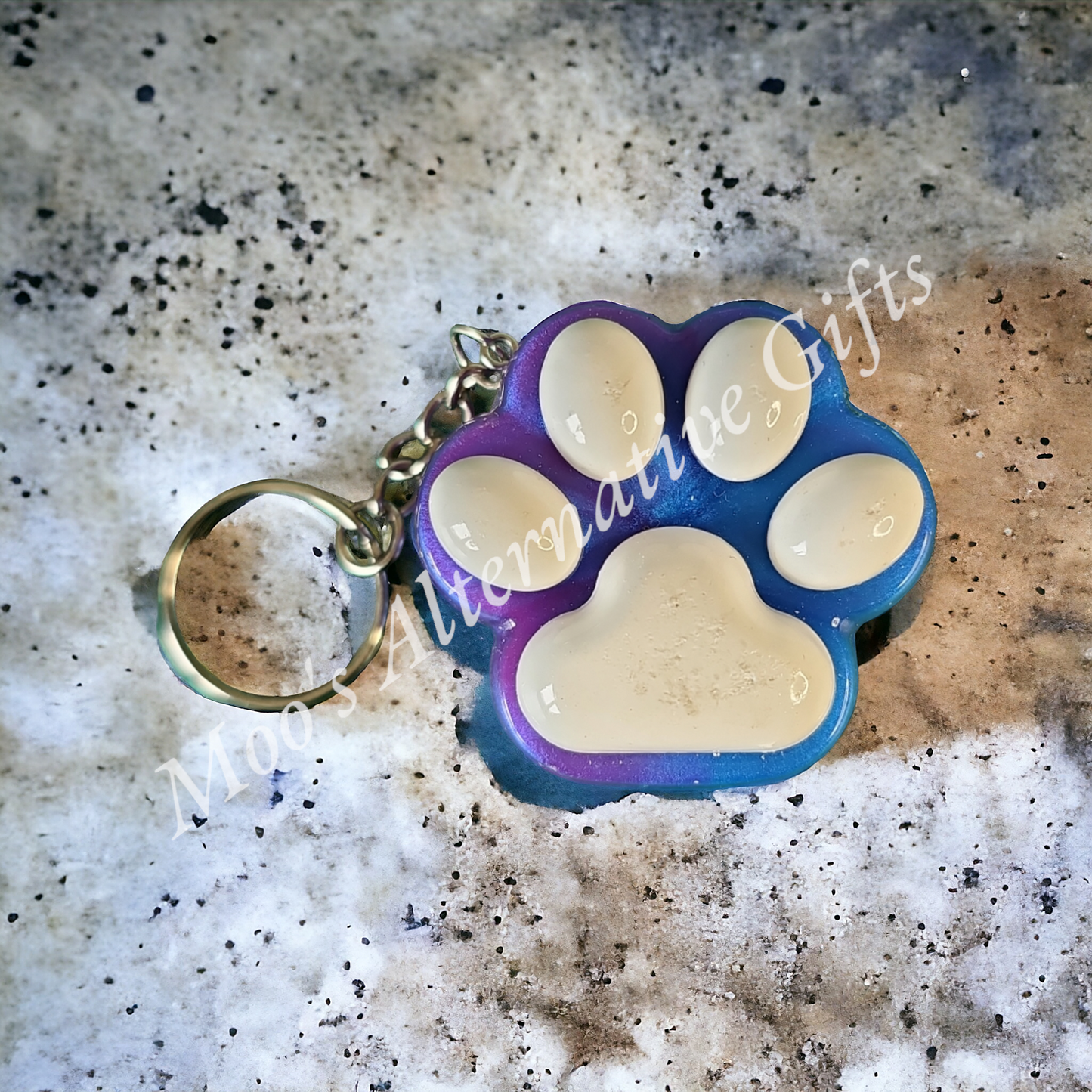 XL Paw Print Keyring