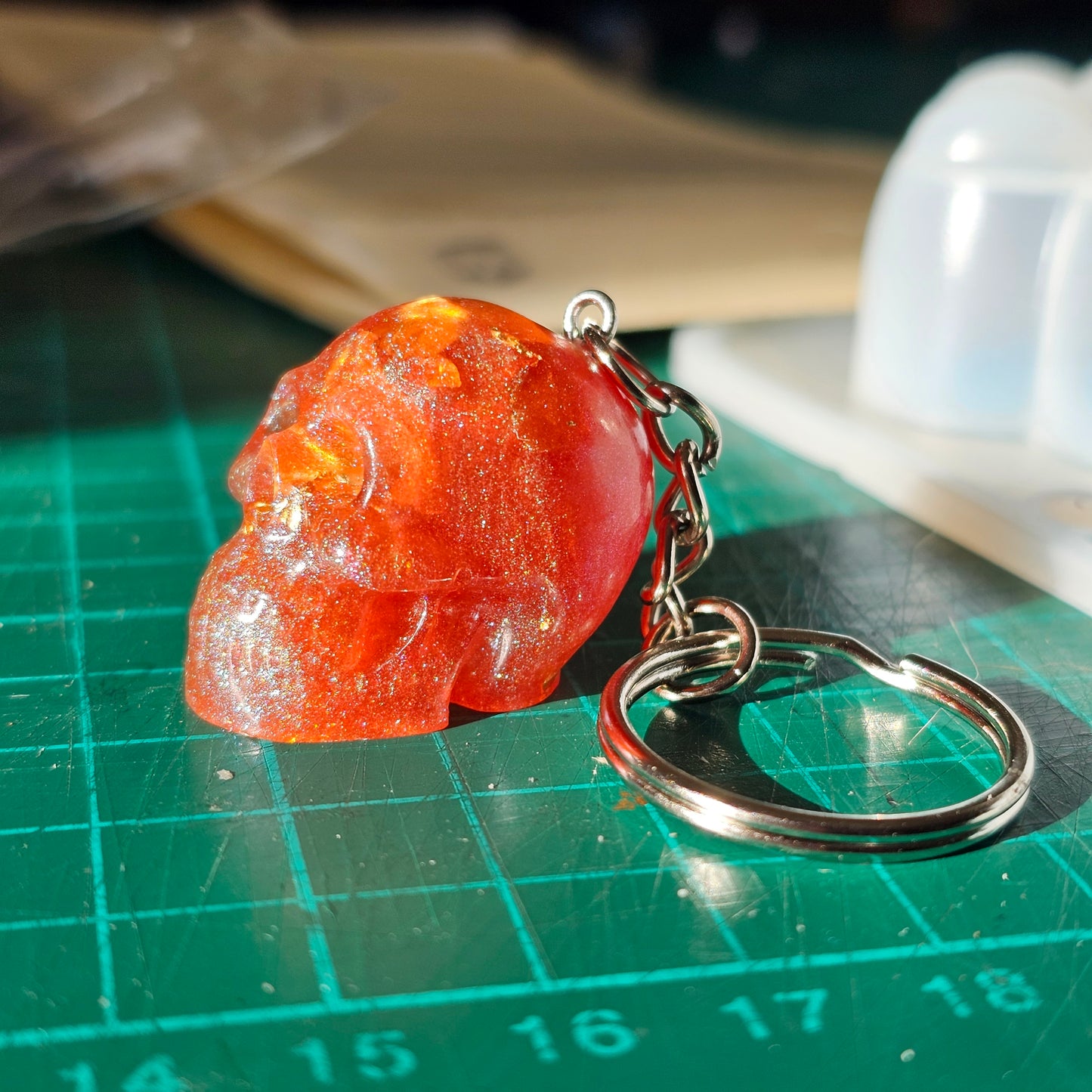 Resin Skull Keyring