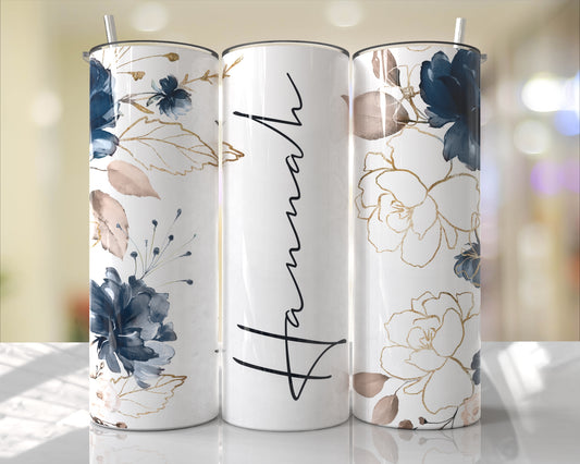 Personalised Floral Tumbler