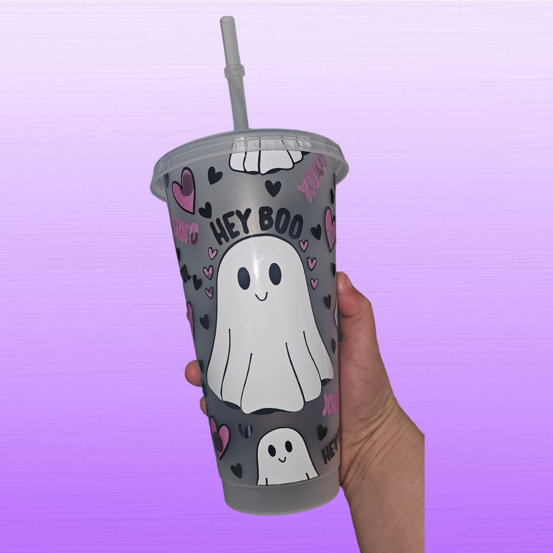 Hey Boo Cold Cup - Missy Moo Vinyls